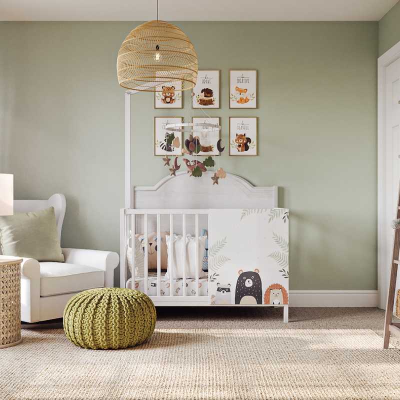 Coastal, Farmhouse Nursery Design by Havenly Interior Designer Carla