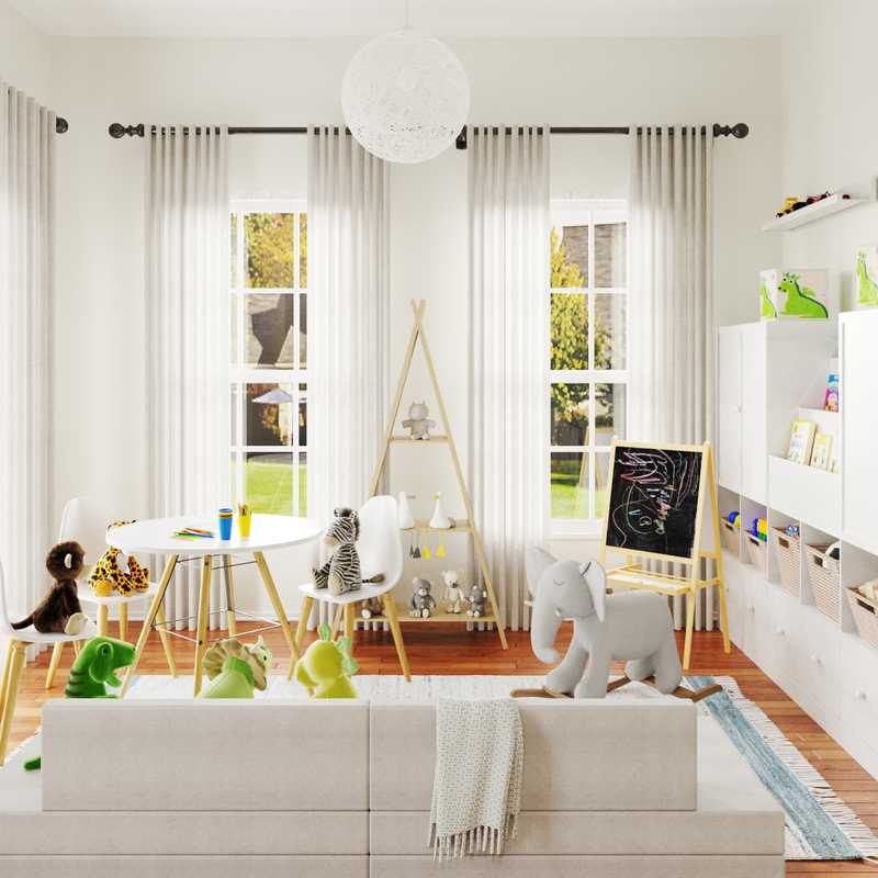 Coastal, Traditional, Farmhouse Playroom Design by Havenly Interior Designer Omire