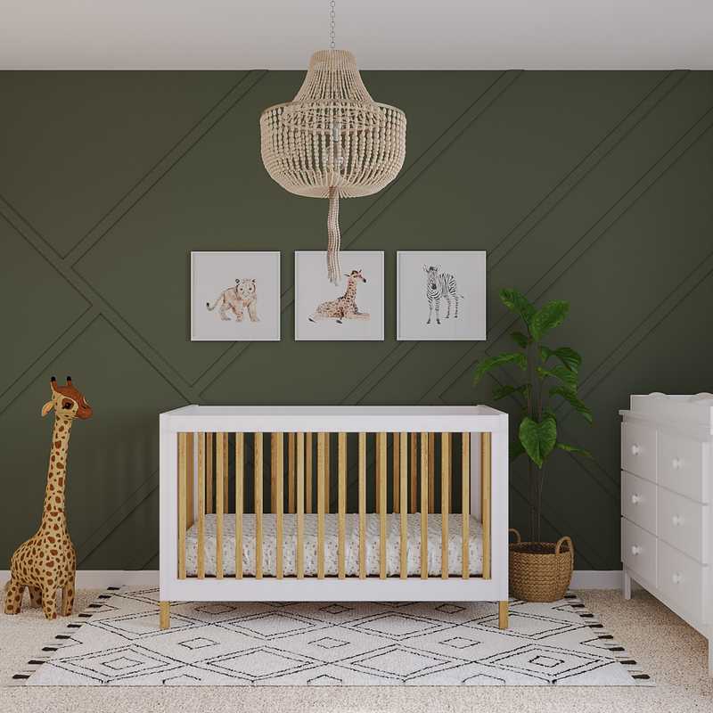 Contemporary, Bohemian, Industrial, Farmhouse Nursery Design by Havenly Interior Designer Karina